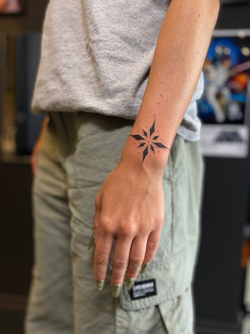 Butterfly and floral back tattoo