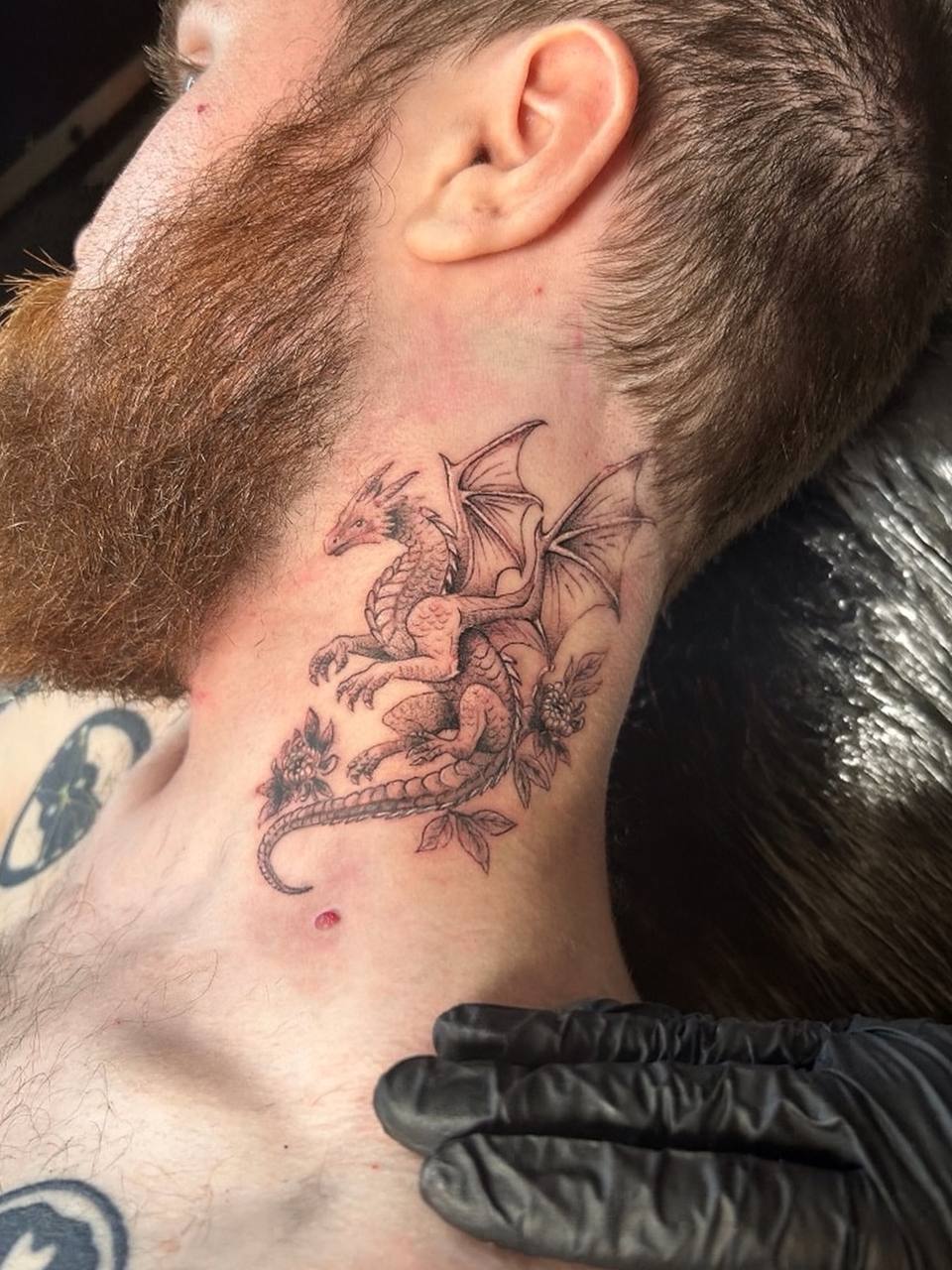 Butterfly sternum tattoo