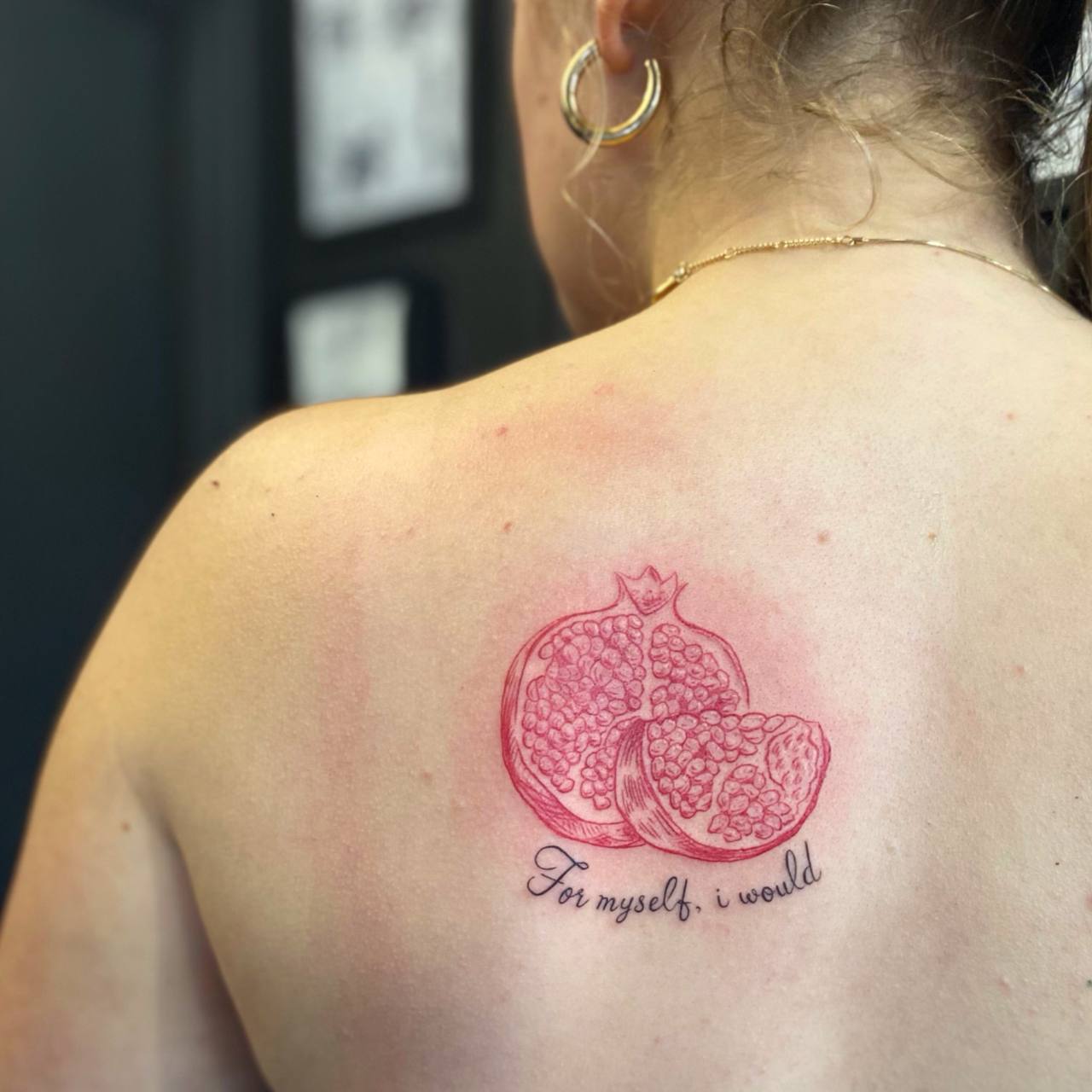 Minimal figure line tattoo
