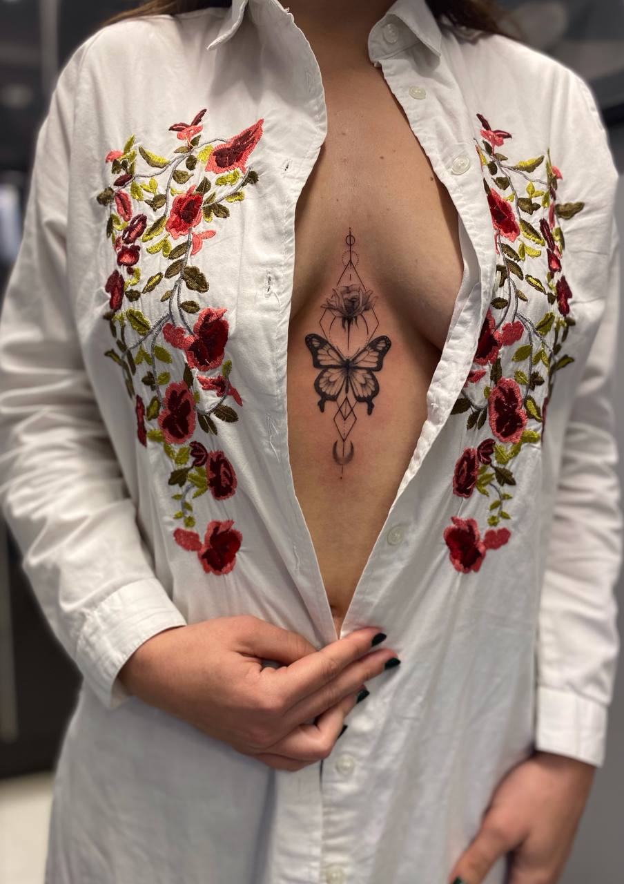 Butterfly arm tattoo by Sa.li Tattoo